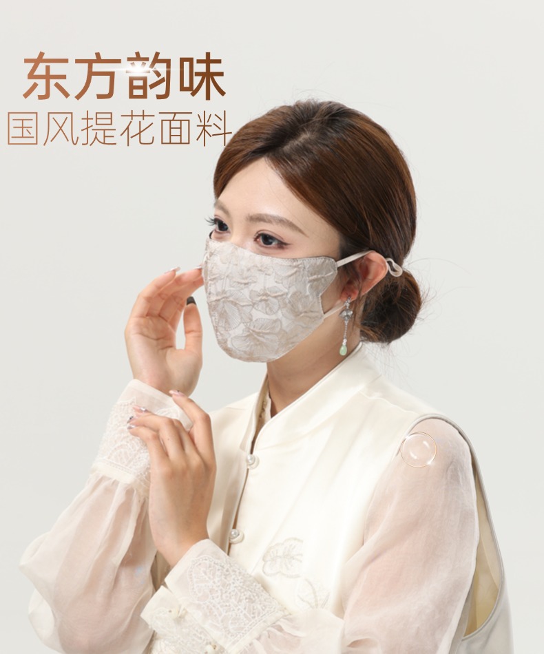 秋冬保暖口罩抗寒新中式国风口罩加厚防风刺绣印花冬季3D立体口罩详情6