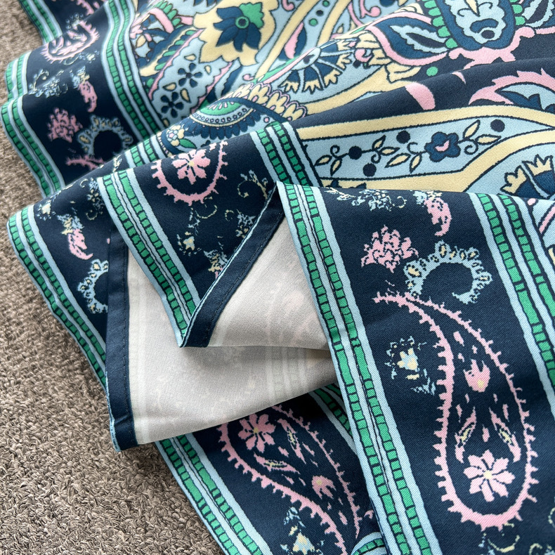 Cross-border 2024 new French high-end one-piece lace-up waist print dress, a light luxury and elegant long dress for women pic 8