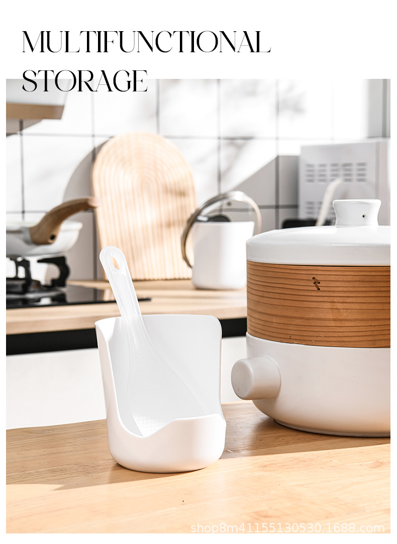 锅盖架勺子台面收纳盒免家用汤匙打孔子陶瓷勺置物架厨房盒托托架详情12