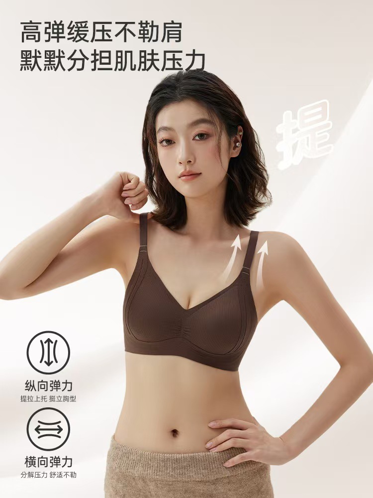 聚拢调整型薄款透气双重提拉奶嘴胶软承托无痕内衣女文胸罩详情18