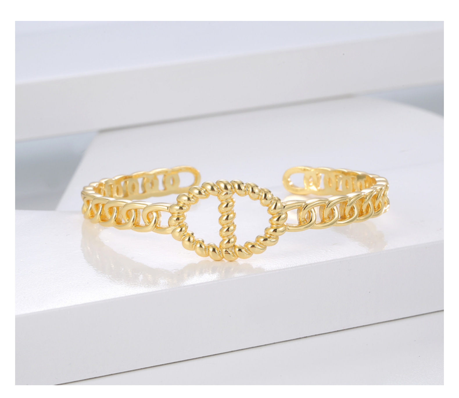 时尚OL高定品质镂空猪鼻造型开口手镯轻奢优雅百搭气质手饰批发详情13