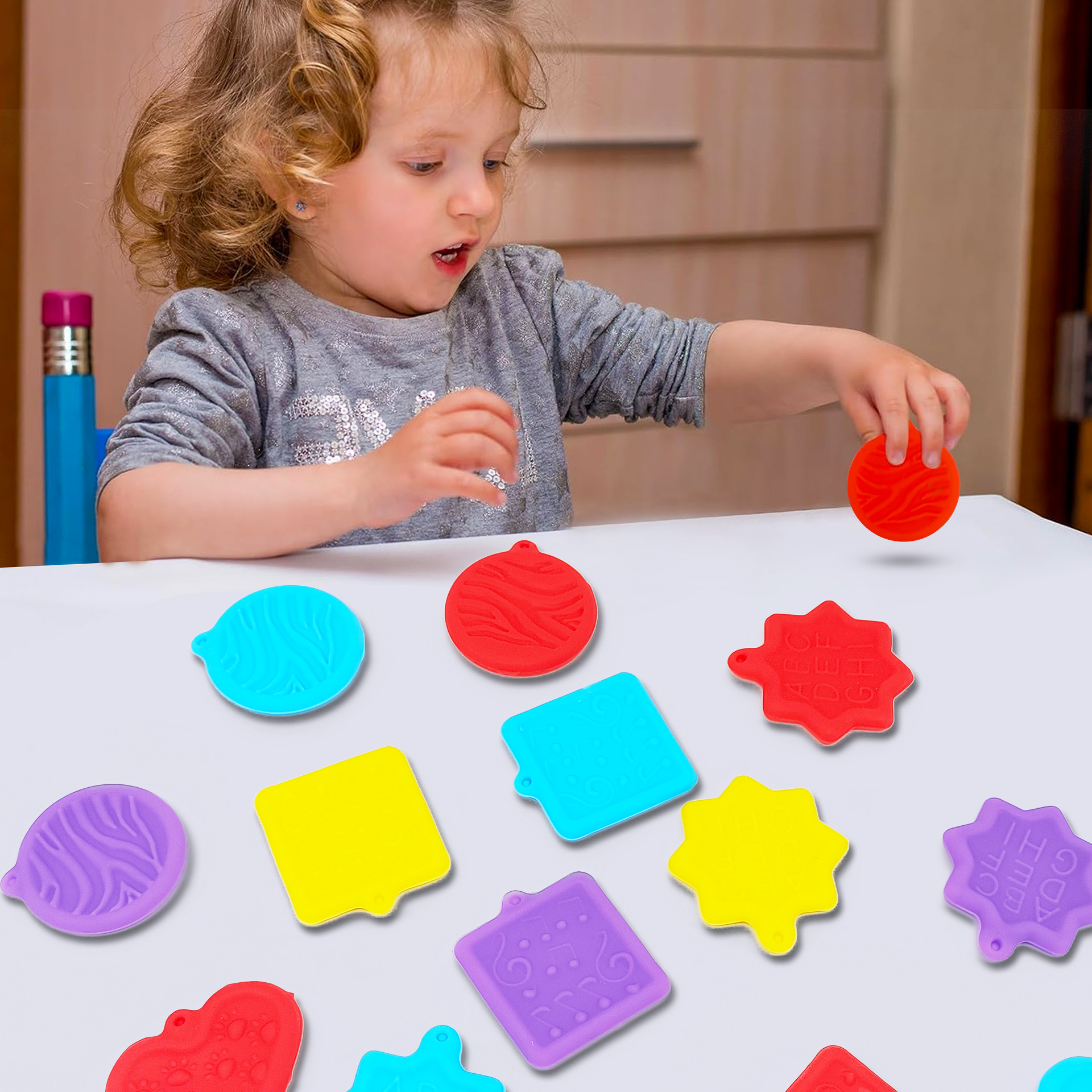 亚马逊新品 Sensory toys 硅胶感官石解压玩具柔软硅胶纹理担忧石详情7