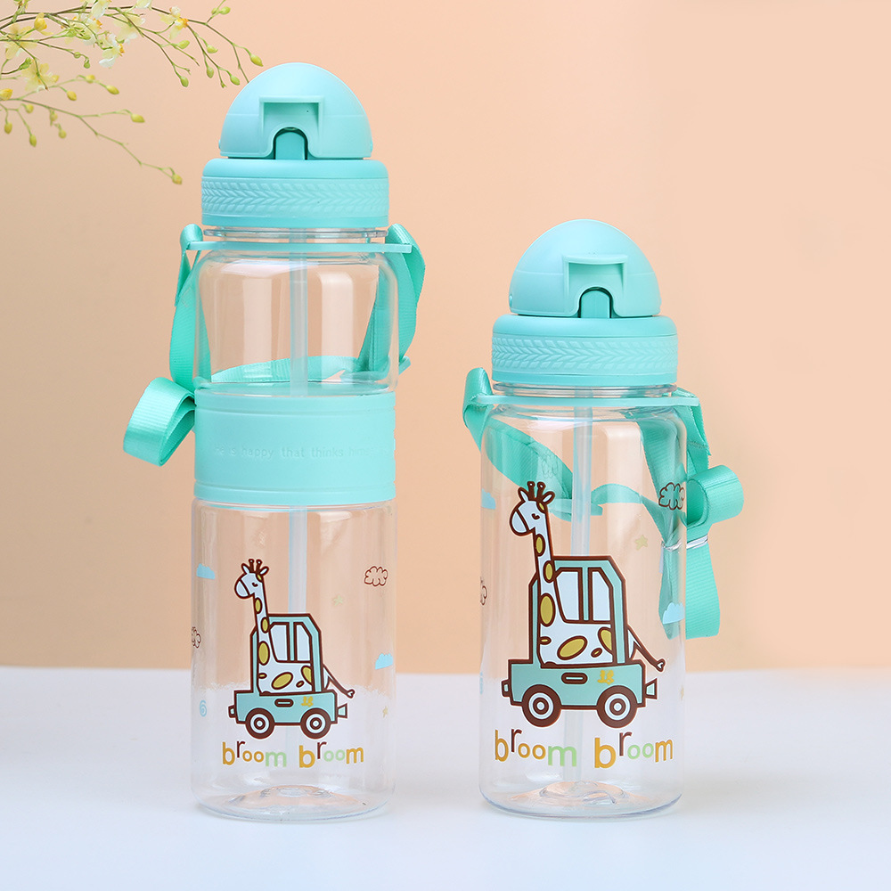 代发可爱卡通吸管杯幼儿园儿童塑料水杯创意学生手提杯子运动水壶详情5