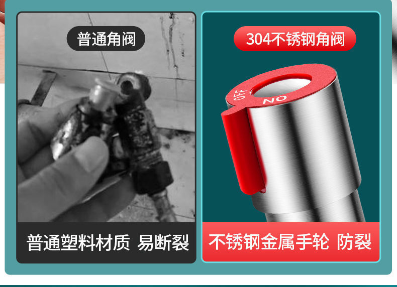 304不锈钢冷热水家用加长三角阀4分马桶止水阀热水器角阀详情17