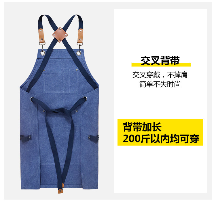 【持嘉】跨境加厚帆布多口袋工匠园艺工作服围裙烧烤汽修师机械师详情3