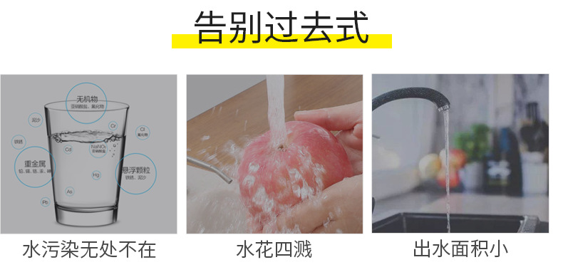 Splash-proof faucet, pressure-increasing, 360-degree rotating filter, universal kitchen faucet foaming device, extended water-saving device pic 3