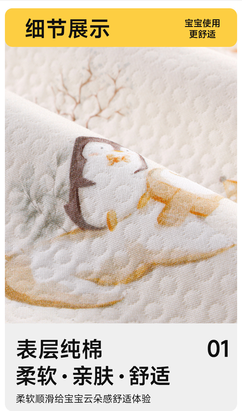 隔尿垫婴儿防水可洗透气表纯棉大尺寸宝宝专用幼儿园小床垫护理垫详情7