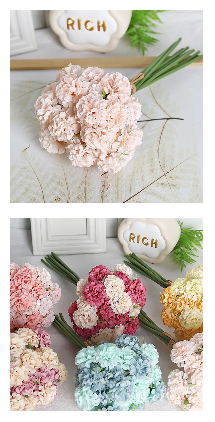 仿真花束27头手捧油画绣球假花婚礼家居装饰摄影道具高级感成品工艺品礼品详情7