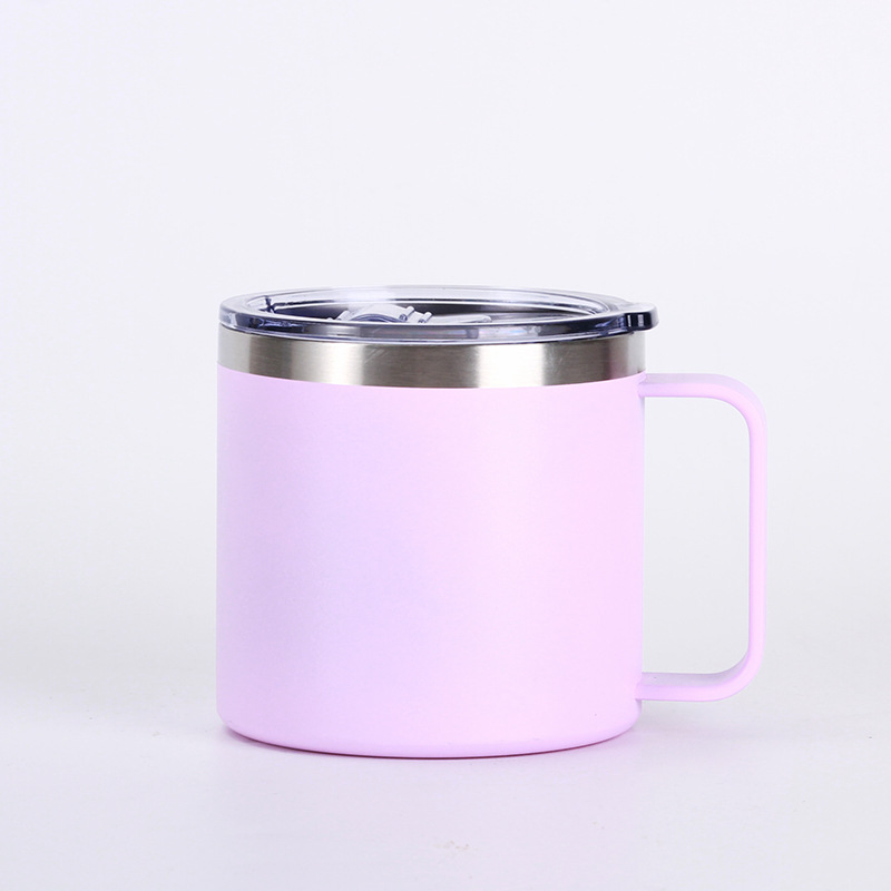 Cross-border 12oz and 14oz stainless steel handle cups, vacuum double-layer large-capacity insulated cups, household portable mugs pic 18