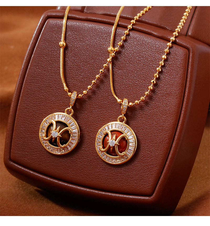 Hyacinth moda personalidad estilo europeo y americano collar diseño único sentido otoño invierno ojo de tigre colgante de piedra 2025 tik yin boom gargantilla collar pic 4