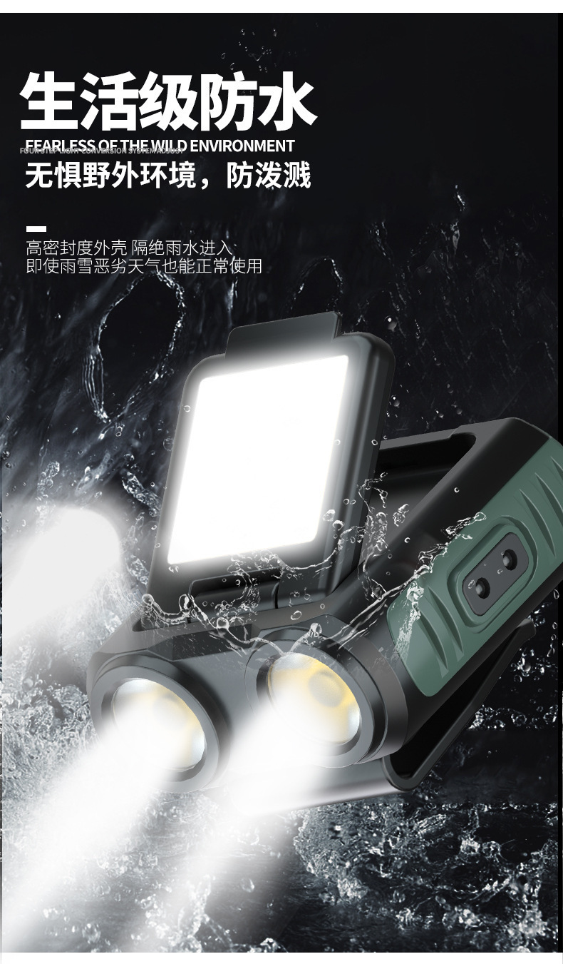 New cross-border induction cap light, USB charging, outdoor waterproof cap brim light, head with night fishing light, LED strong light head pic 7