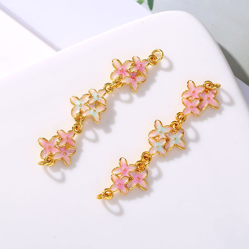 高保色沙金玫瑰花蝴蝶滴油手链连接件DIY手工饰品材料详情5