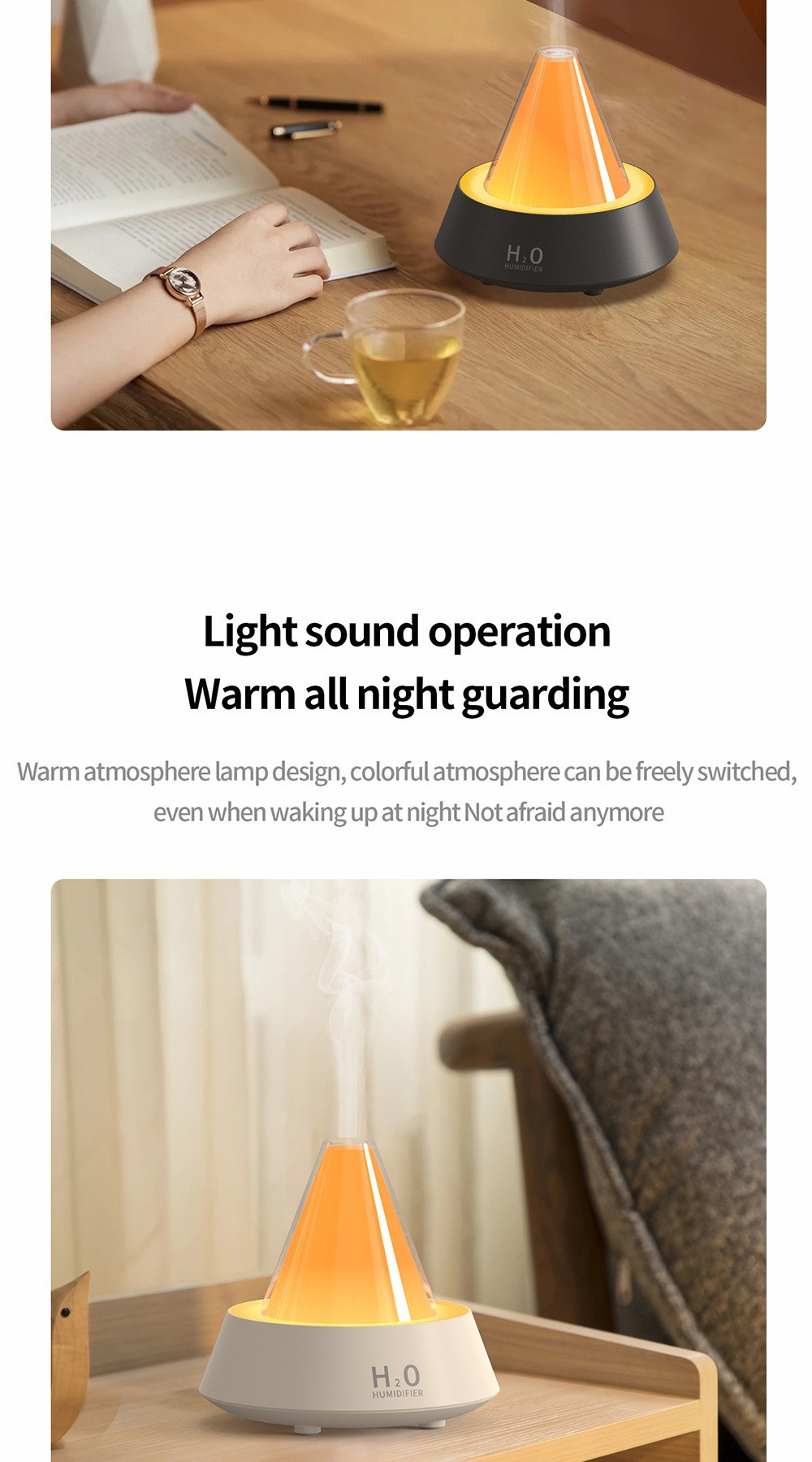 Cross-border Amazon simulation Seven-color glow aroma diffuser, home desktop, bedroom ultrasonic silent humidifier, household appliances pic 13