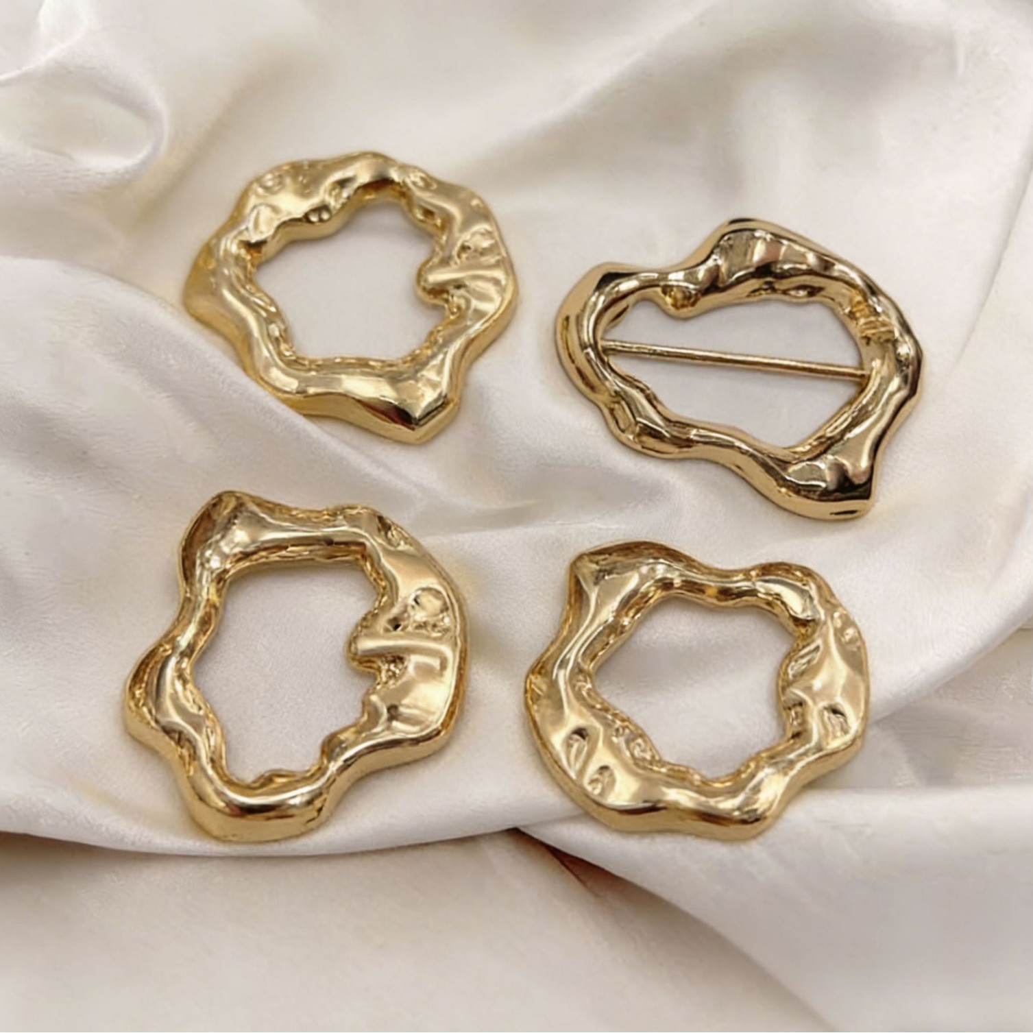 金色跨境欧美风环保金属装饰扣泳衣扣服饰比基尼饰品胸前连接扣详情3