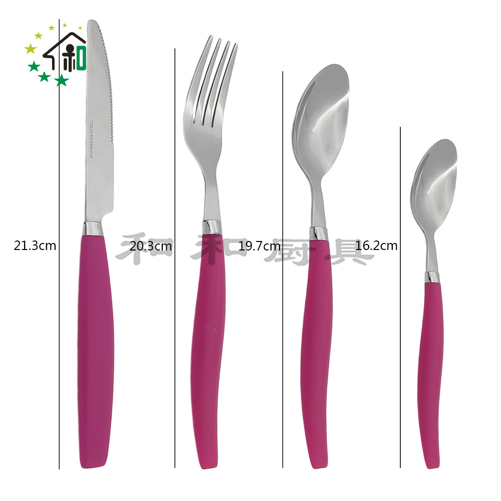 跨境批发24件套不锈钢餐勺便携家用餐具西餐牛排刀叉勺礼品套装详情9