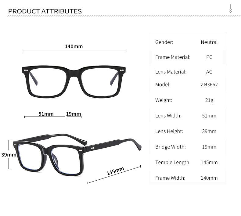 The 2025 new square optical glasses are casual, fashionable and trendy. They are flat light glasses suitable for both men and women for study and work pic 10