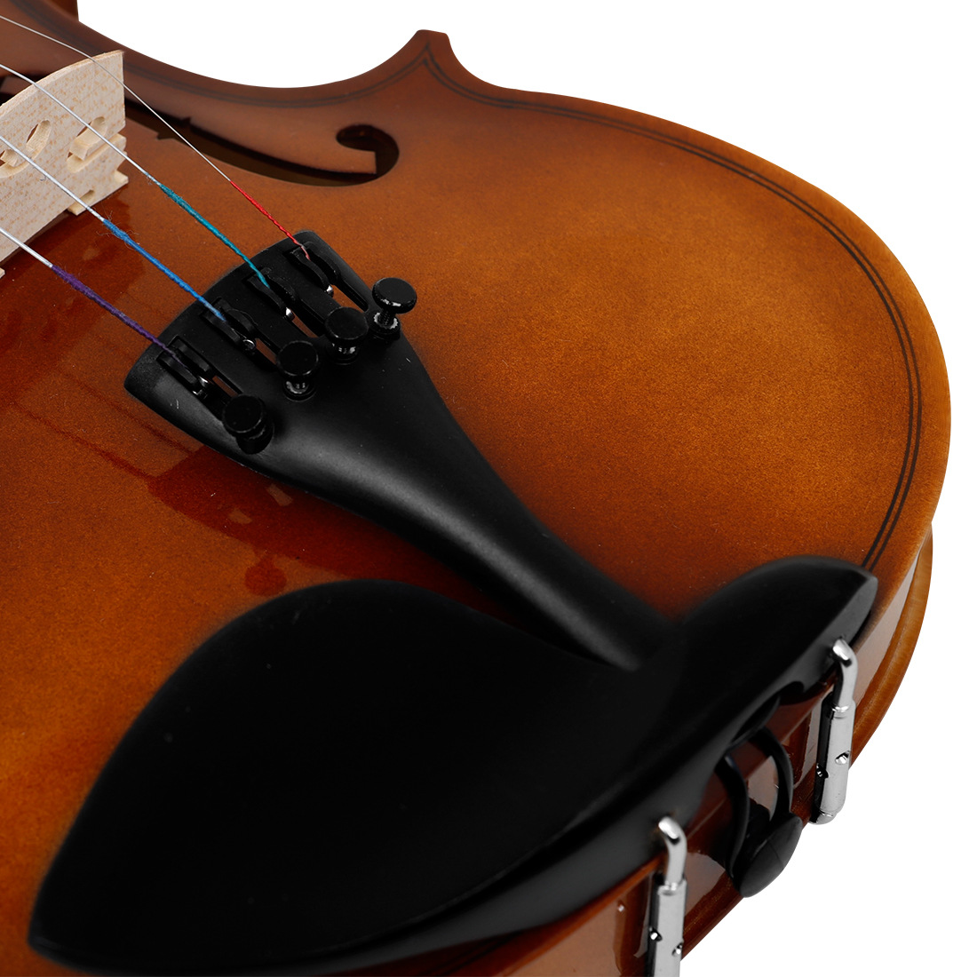 Multi-functional violin set: bow, case, shoulder rest, tuner, rosin, strings, chin rest, fingerboard, stickers, guitar stand, door handle, gloves, storage, suitable for saxophone pic 18