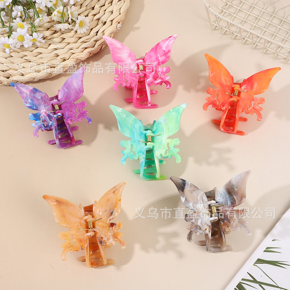 2025年新款超仙法式大理石纹高级感抓夹双层蝴蝶发夹跨境饰品批发详情16