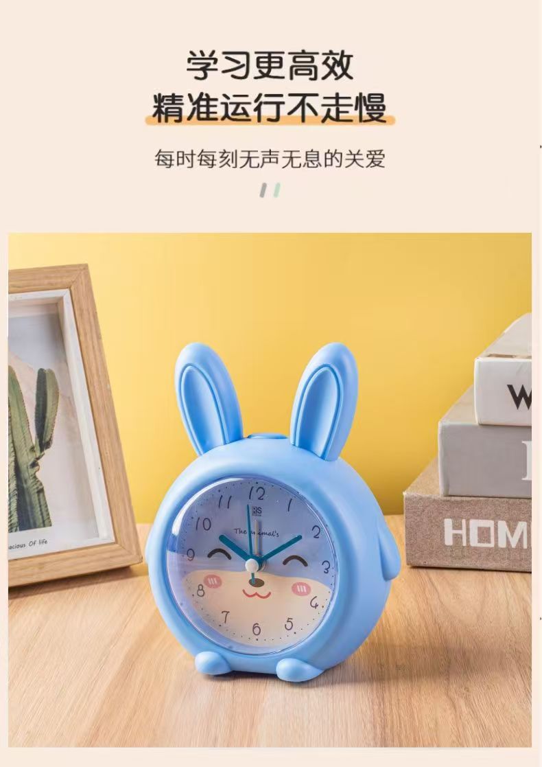 学生小闹钟懒虫起床音乐多功能儿童动物钟表卧室静音时尚可爱座钟详情3