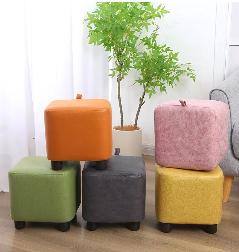 厂家批发方型家用换鞋凳简约矮凳布艺小凳子客厅坐凳穿鞋凳加logo详情14