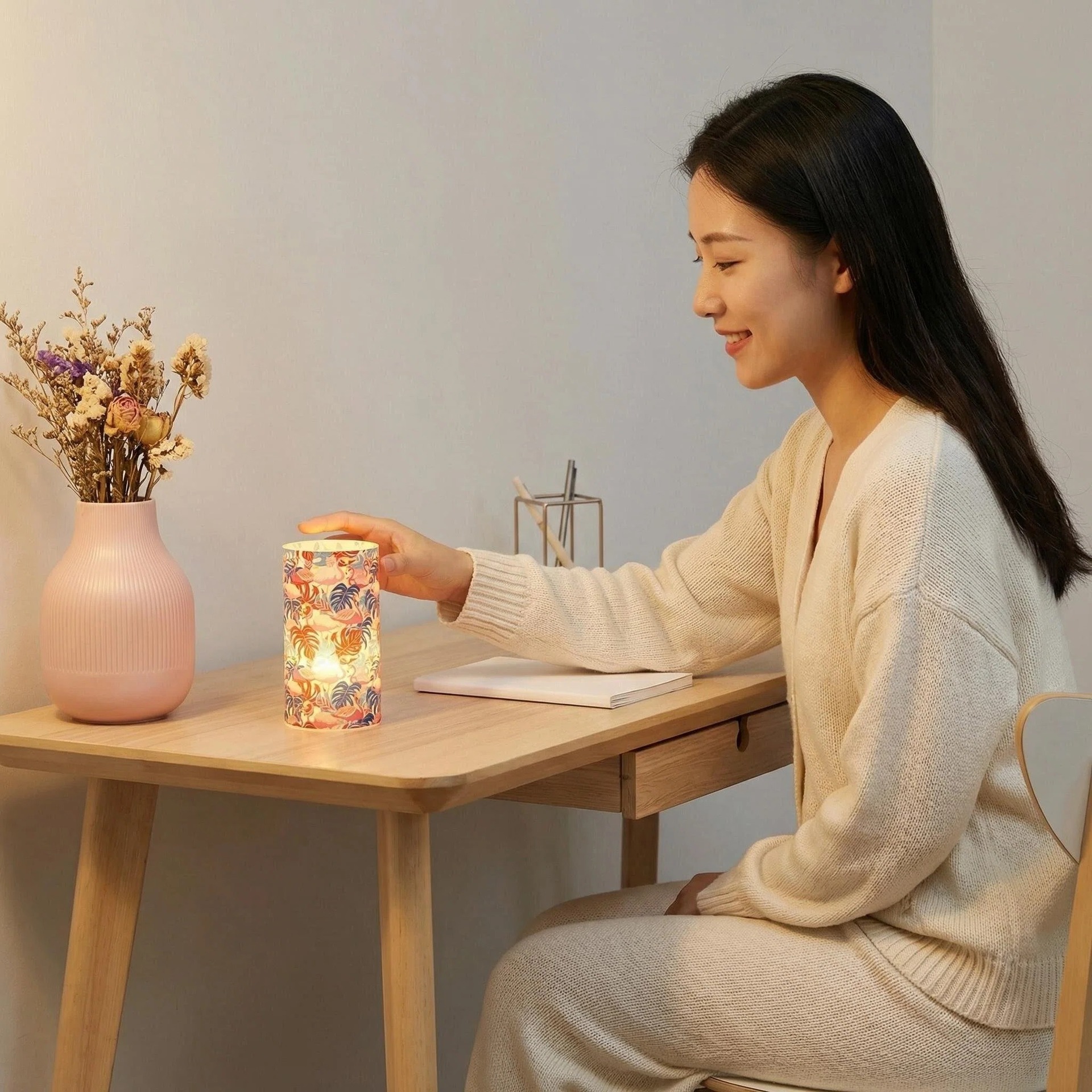 Uv-printed new crane replaceable pattern luminous decorative candle 7.5 electronic candle factory direct sales pic 5