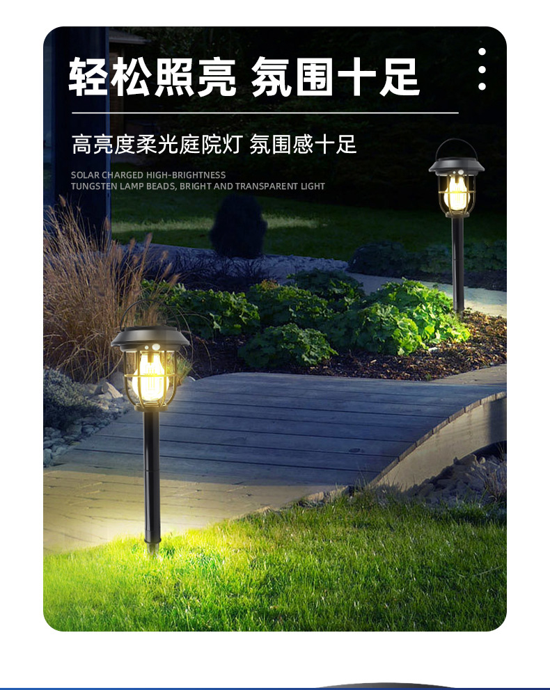 Cross-border solar wall lamps, outdoor waterproof retro garden lamps, outdoor garden atmosphere lamps, decorative lamps, hanging wall lamps pic 3