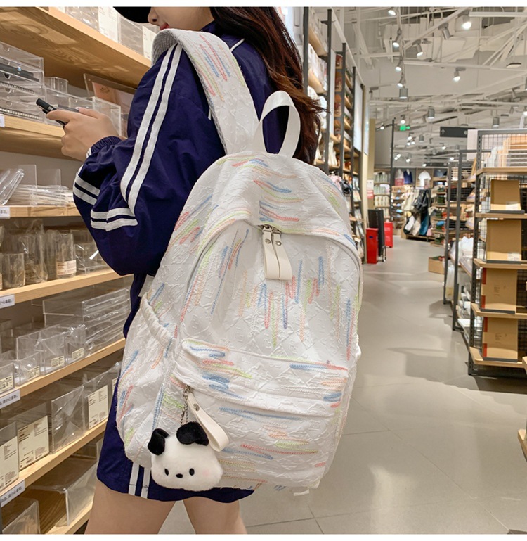 双肩包女生出游可爱少女简约大学生百搭轻便时尚春游中学上课书包详情23