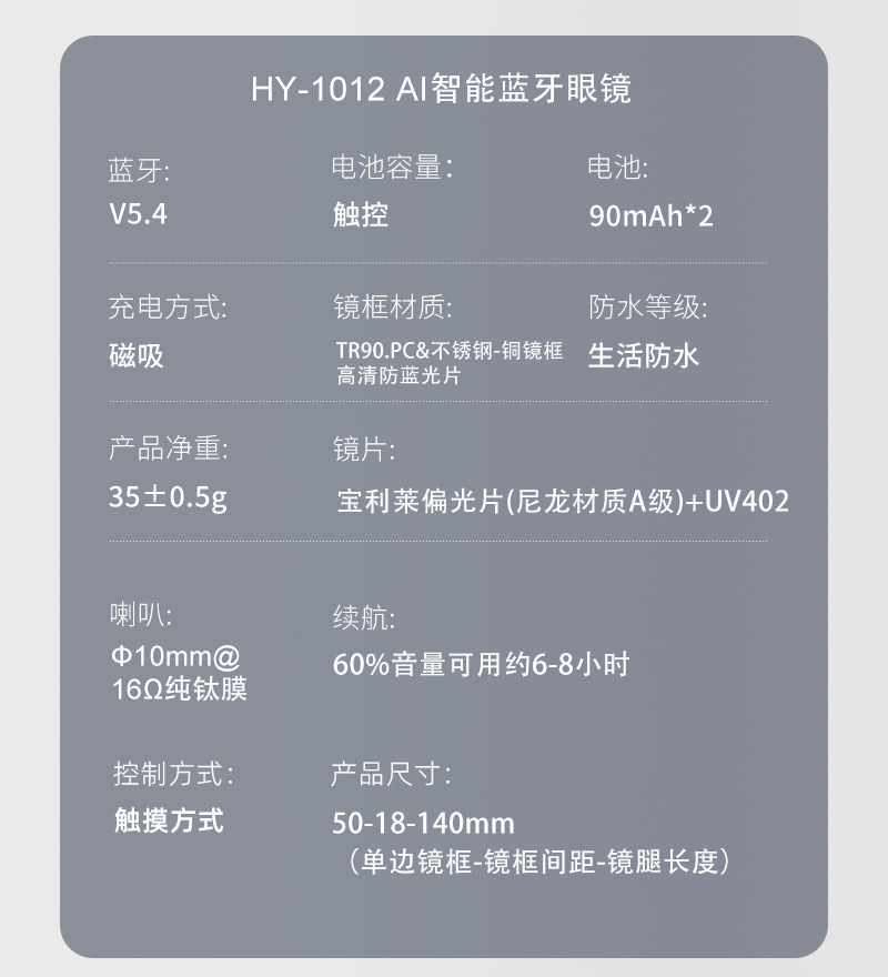 源头厂家ai智能眼镜蓝牙翻译通话会议穿戴分销代发轻便AI眼镜详情21