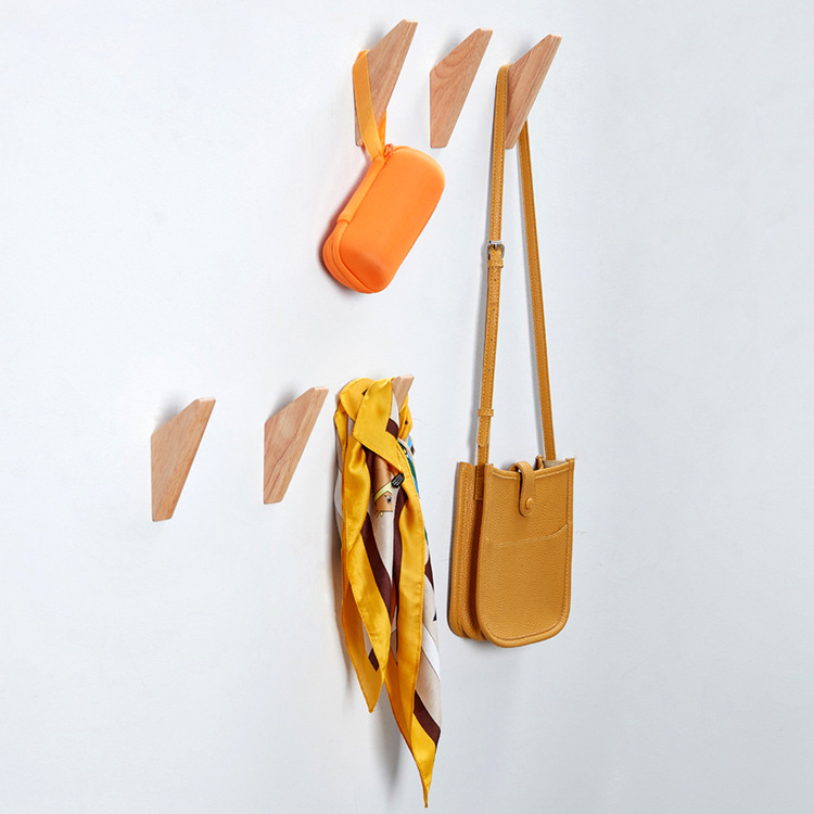 Modern-style creative Japanese wooden hooks, coat hooks, wall hooks, coat and hat hooks, scarf hooks, towel hooks, and headphone hooks pic 9