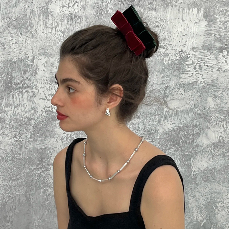 欧美轻奢高级小众设计天然珍珠搭配天然石串珠锁骨链个性精致时尚详情3