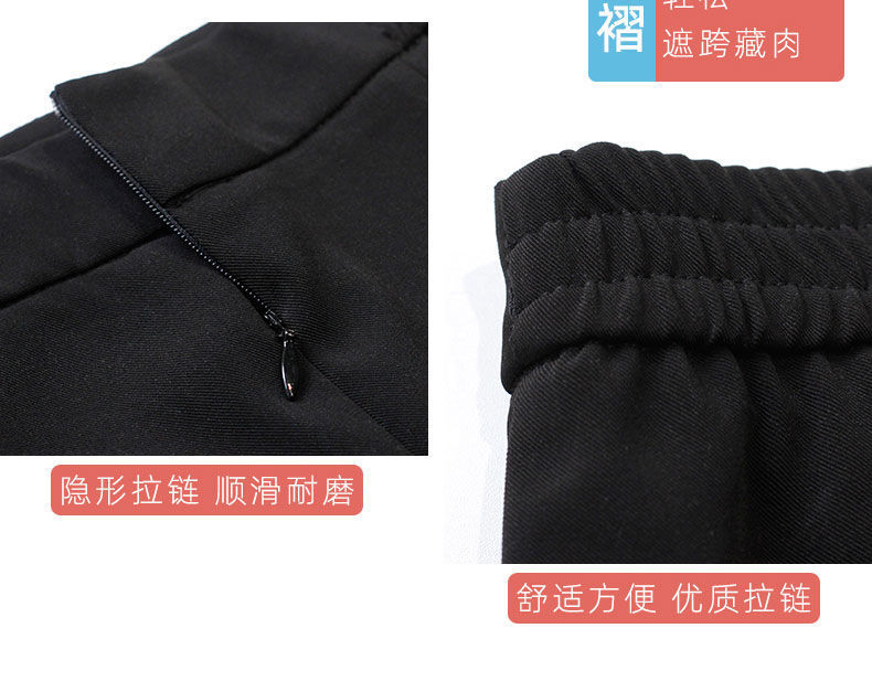 黑色毛呢半身裙女秋冬高腰设计感后开叉A字西装料中长包臀一步裙详情5