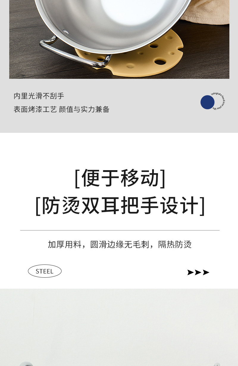 韩式不锈钢双耳沙拉盆高颜值水果碗带把手料理小吃碗家用打蛋盆详情6
