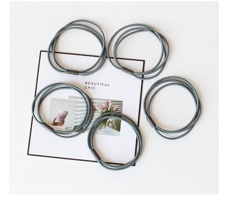 高弹力皮筋发圈 黑色三合一连接头绳扎头发女发饰厂家直销详情111