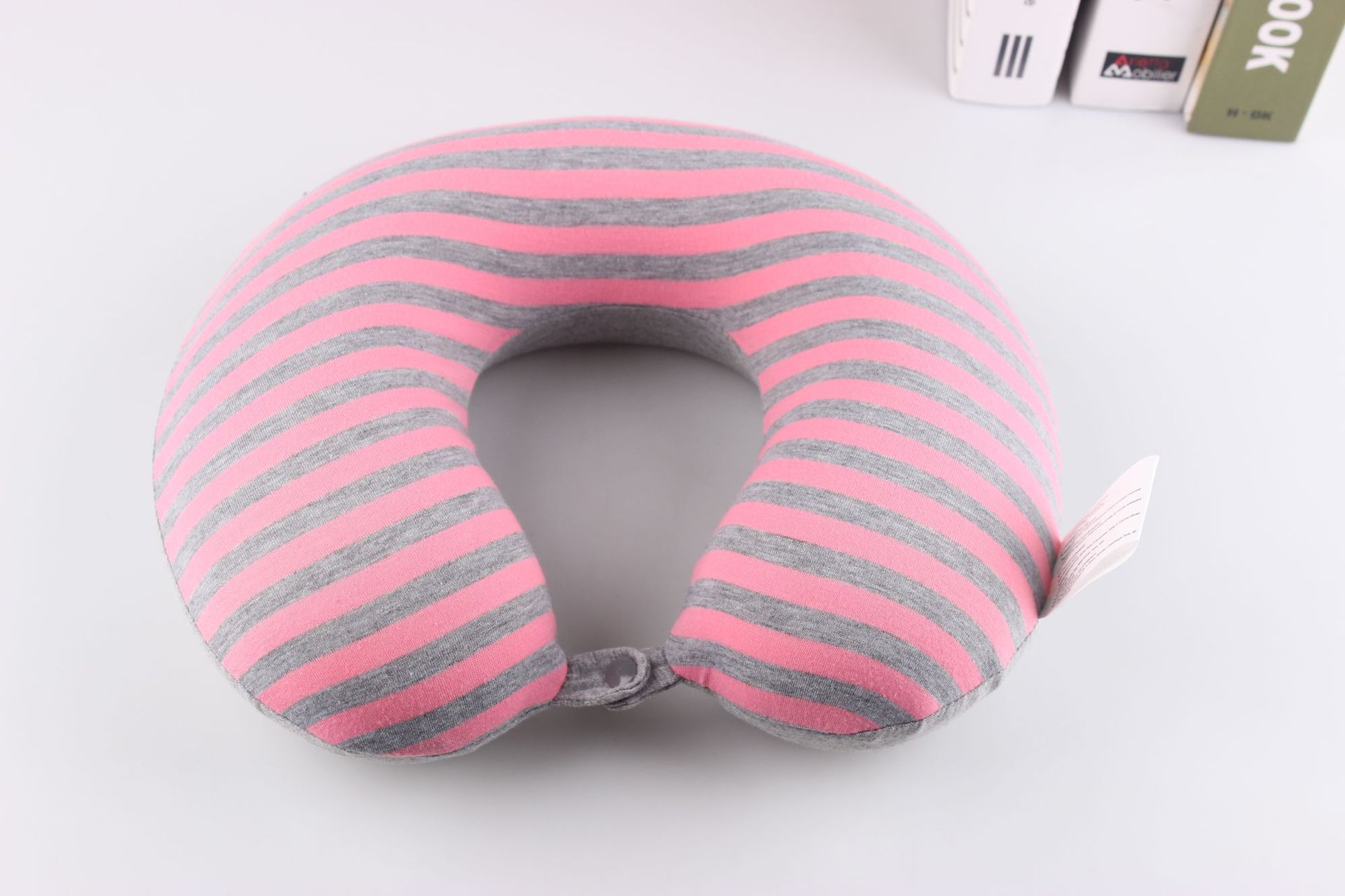 条纹新款U型枕慢回弹记忆棉托背颈枕旅行枕颈椎便携旅游家用枕详情10
