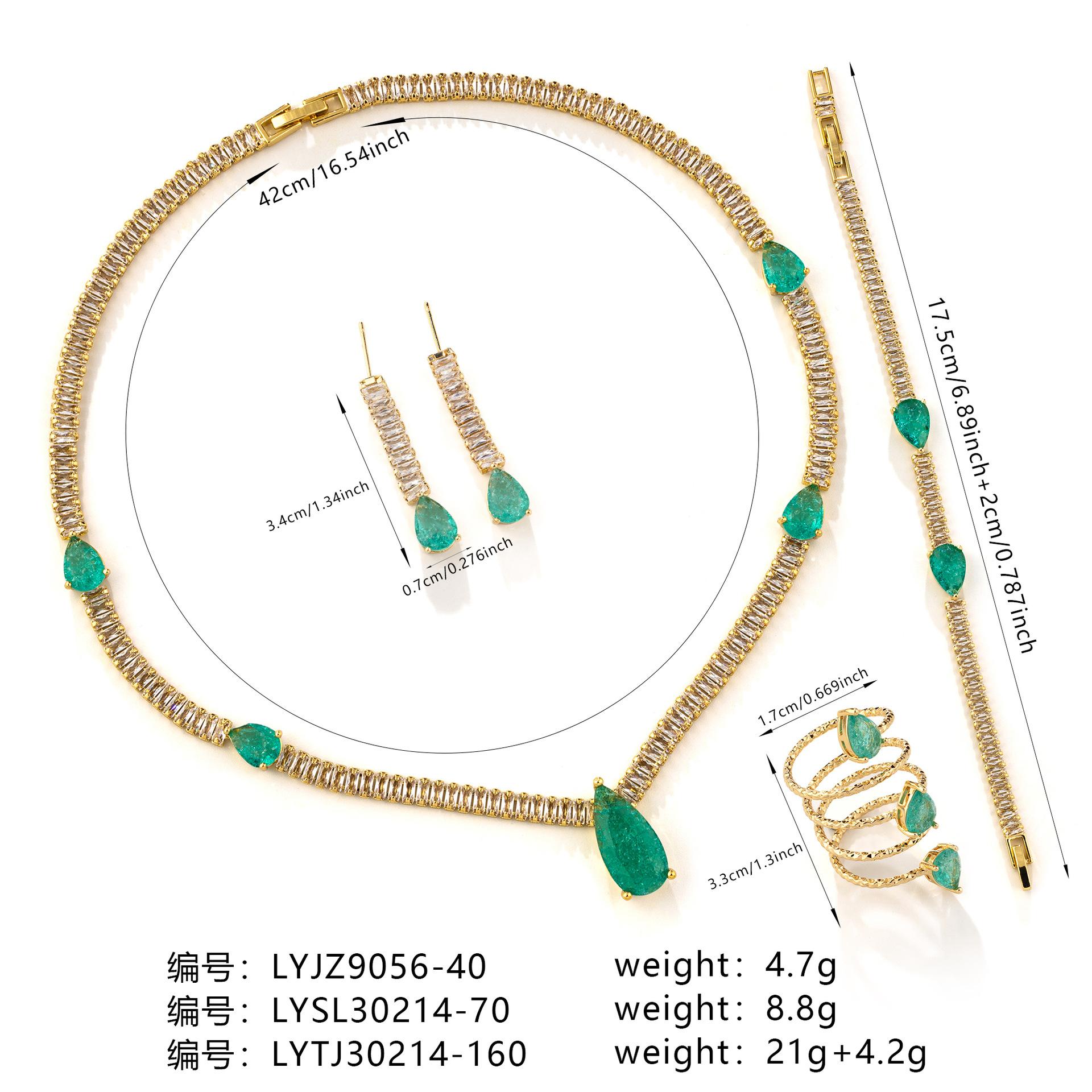 French court wind restoring ancient ways of green water droplets claw zirconium necklace female personality cold wind fashionable joker collarbone chain LYTJ30214 LYSL30214 / LYJZ9056 wholesale pic 2