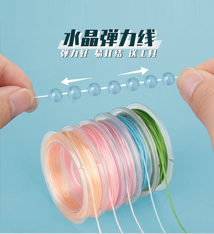 Elastic string, crystal beaded string, cultural play string, beaded string, wear-resistant rubber band, loose and tight string pic 1