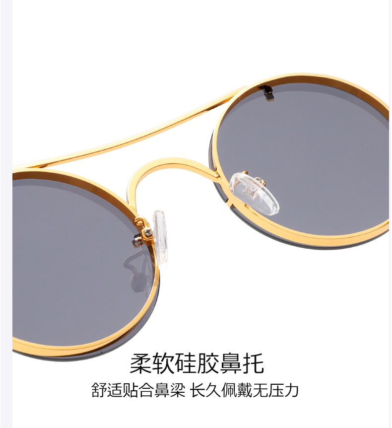 新款时尚丰巢男士圆形金属太阳镜个性休闲度假出行潮流墨镜男款详情7