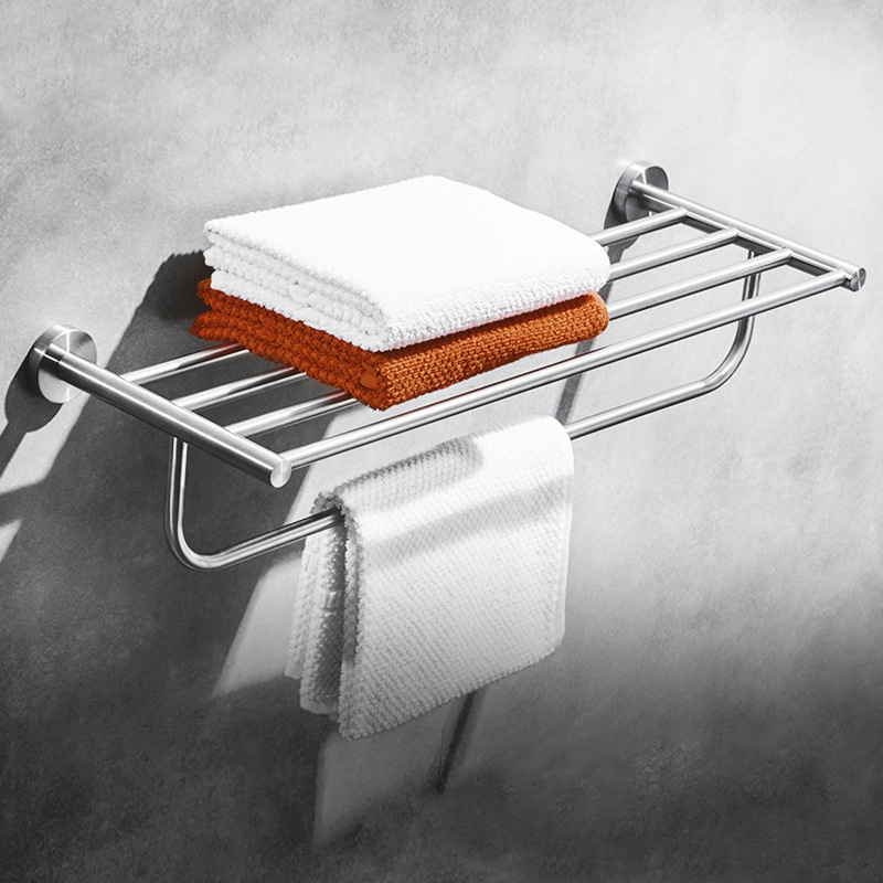 毛巾架304不锈钢浴巾架卫生间厕所浴室置物架壁挂式卫浴挂件套装详情2