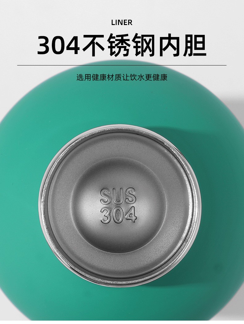 亚马逊304不锈钢保温杯美式小口瓶户外运动水杯大容量磨砂漆水瓶详情6