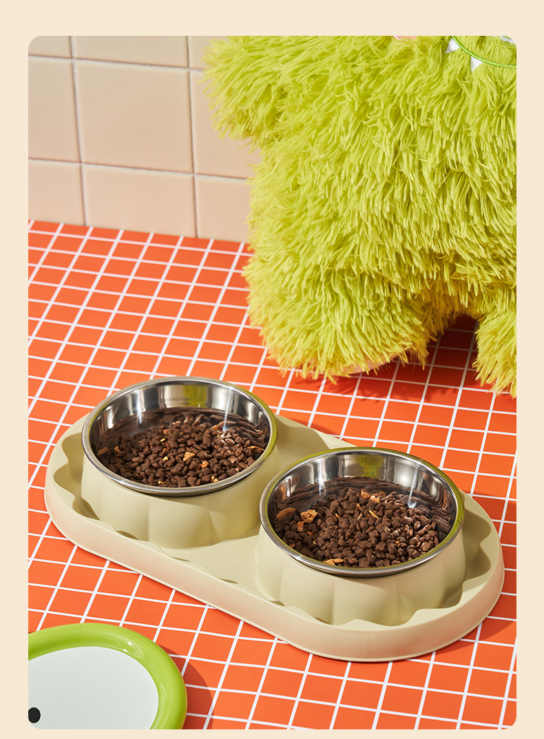 Rongka Pet Cross-border Cat Stainless Steel Double Bowl Dog anti-choking Slow Food Bowl Anti-Tipping Cat Bowl Large Capacity Anti-leakage Dog Bowl Pet Bowl pic 11