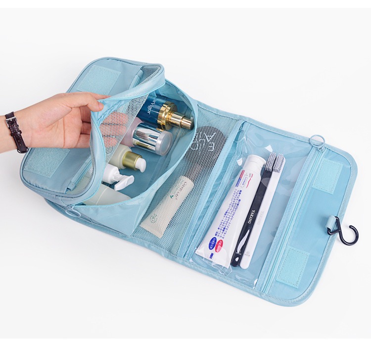 Dry-wet separation hook toiletry bag, portable travel storage bag, large capacity Oxford cloth toiletry bag for cross-border use pic 6