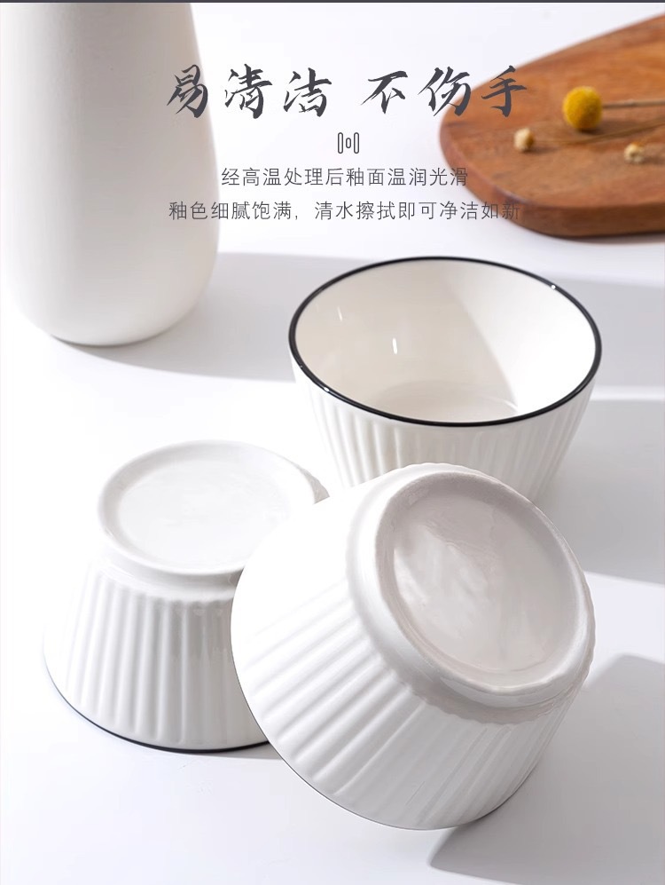 Nordic bowl and plate set, home ceramic tableware with logo printing, creative new style Japanese plate, soup noodle bowl and vegetable plate gift box pic 11