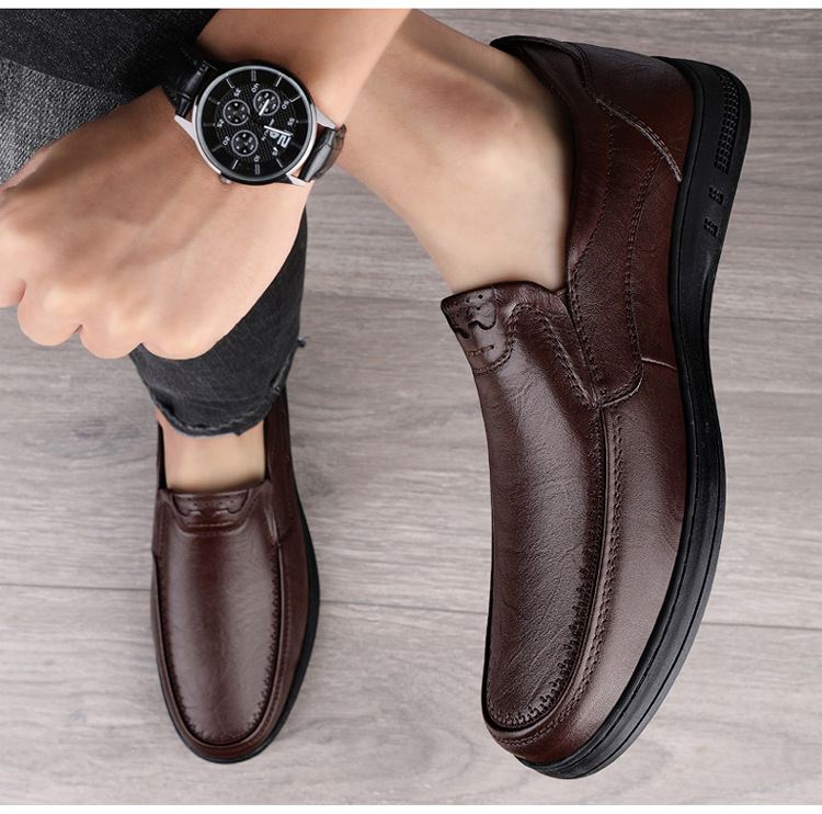 2025春秋男士真皮皮鞋四季款头层牛皮软皮软底加绒商务皮鞋乐福鞋详情19