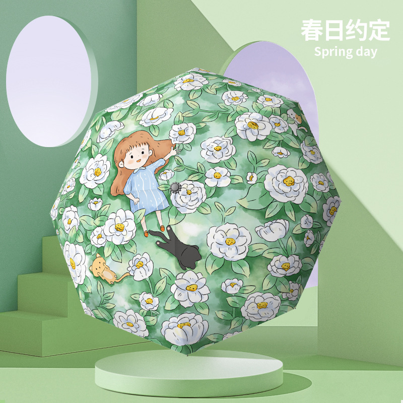 伞批发雨伞防晒遮阳伞黑胶三折反向女生太阳伞晴雨两用自动伞工厂详情63