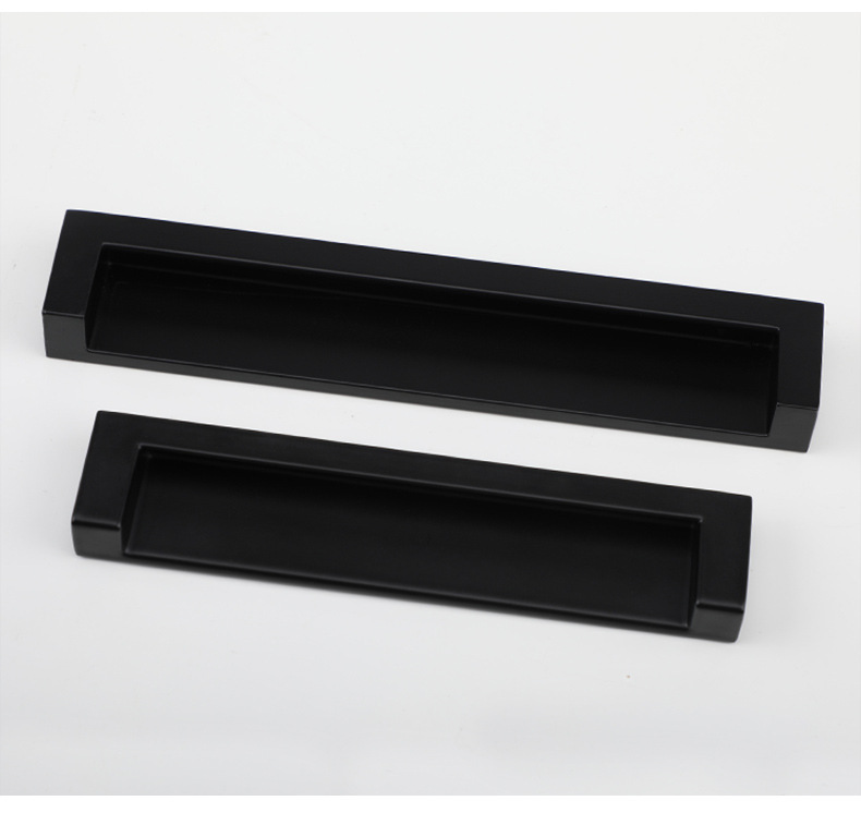 黑色嵌入式暗装拉手金色银色抽屉把手青古铜挖槽移门加长对装拉手详情25