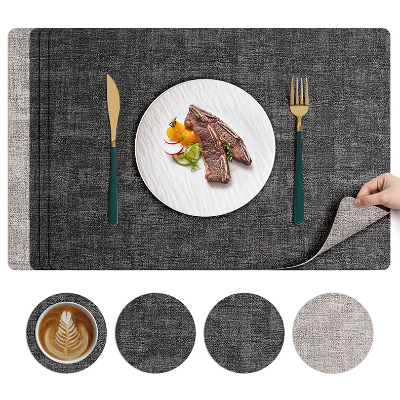 北欧ins风餐垫皮革桌垫防烫垫餐桌隔热垫碗垫高级感餐盘垫茶杯垫详情30