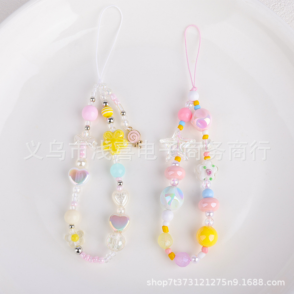 原创可爱y2k星空棒棒糖花朵手机链ccd挂绳杯挂链耳机钥匙扣挂饰女详情1