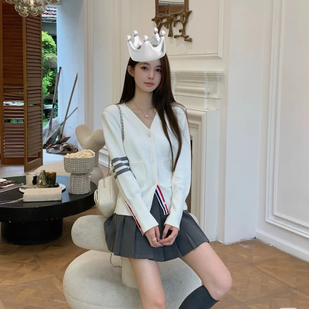 TbB knitted cardigan for women 26, new four-bar trendy brand, school style, stylish, versatile, spring and autumn sweater coat, thick pic 14