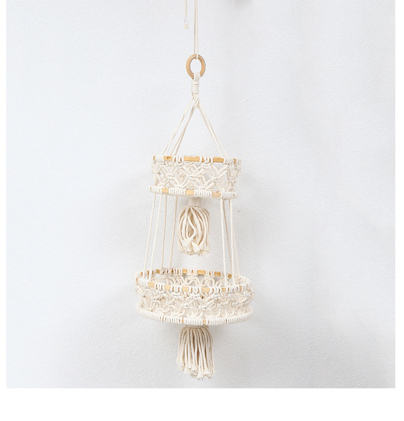 亚马逊手工编织植物吊篮园艺悬挂花盆网兜家居绿化水果收纳挂毯壁毯详情7