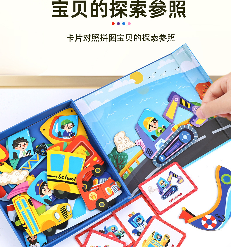 跨境磁力换装贴DIY儿童玩具盒人物变脸3-6岁早教换衣磁性拼图游戏详情15